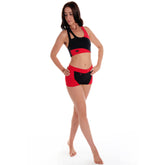 Side Panel Dance Shorts - Black / Red